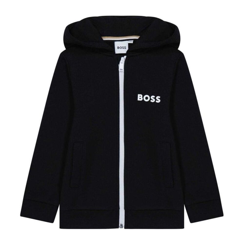 Boss Childrens/Kids Logo Full Zip Hoodie / Black
